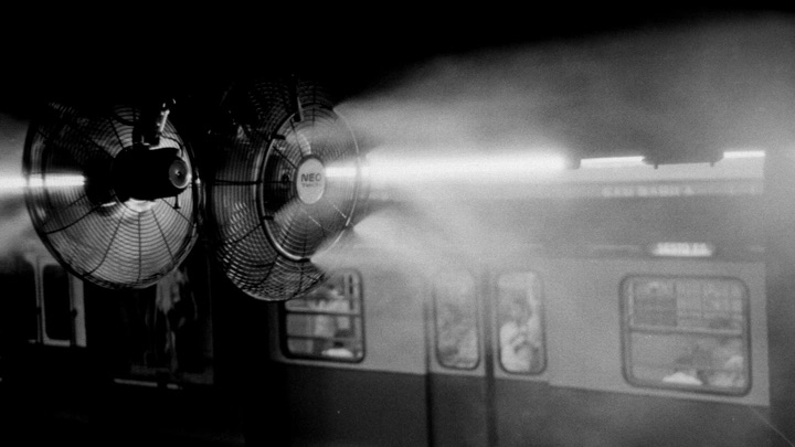 Illusrative photo of fans blowing foggy air in a subway station.